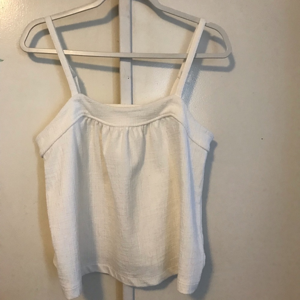 Madewell Ivory adjustable strap crop hot summer top
